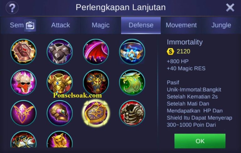 Build Item Gear Akai Mobile Legends Tersakit + Savage