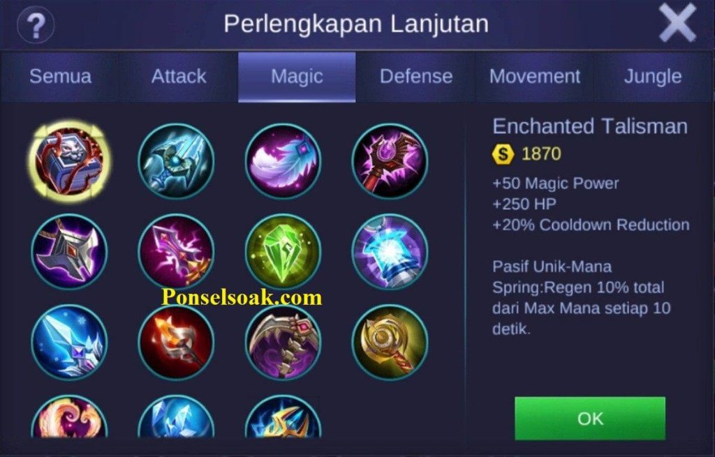 Build Item Gear Estes Mobile Legends Tersakit + Savage