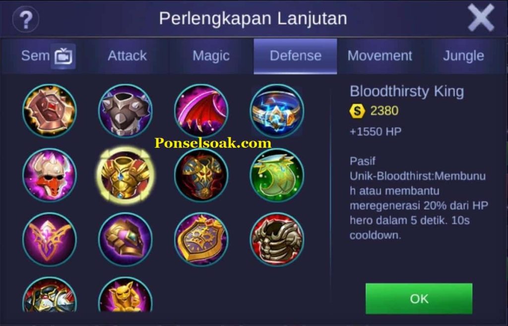 Build Item Gear Freya Mobile Legends Tersakit + Savage