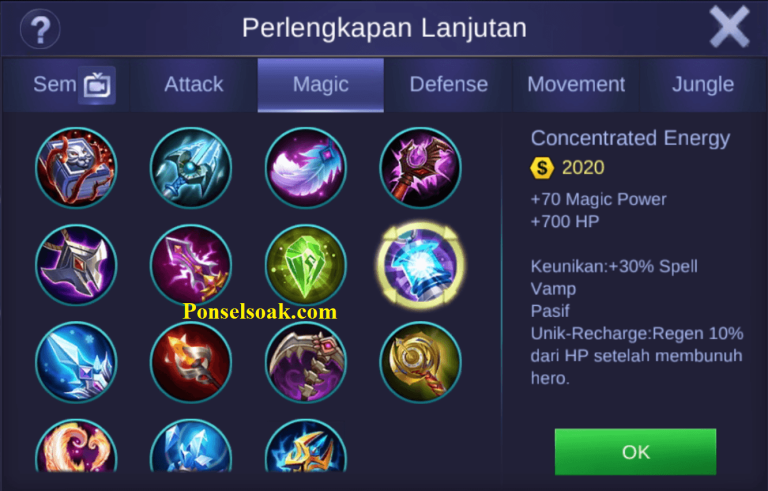 Build Item Gear Karina Mobile Legends Tersakit + Savage