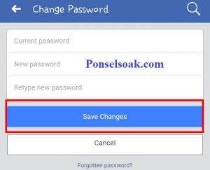 Mengubah Password Facebook Melalui Aplikasi Android 8