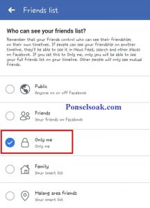 Menyembunyikan Daftar Teman Di FB Melalui Android 10
