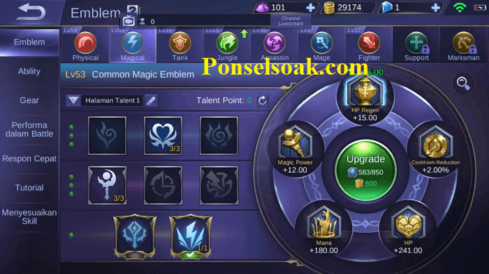 Build Item Gear Zhask Mobile Legends Tersakit + Savage