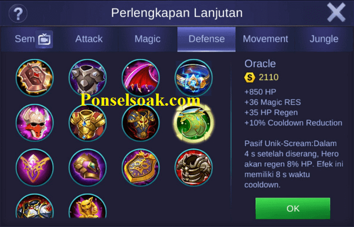 Build Item Gear Uranus Mobile Legends Tersakit + Savage